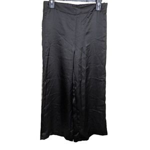 Rachel Zoe Pants Black Wide Leg Crop Elastic Back High Rise Size Small